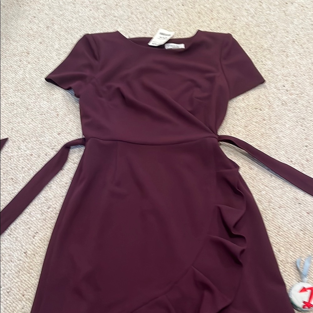 Calvin Klein Purple Asymmetrical Wrap Dress